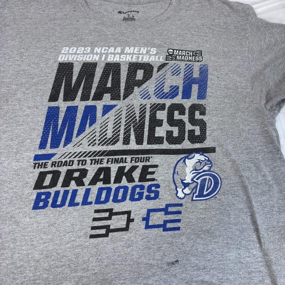 Drake Bulldogs Shirt Mens Large Gray NCAA March Madness 2023 Champion Basketball - Picture 3 of 8